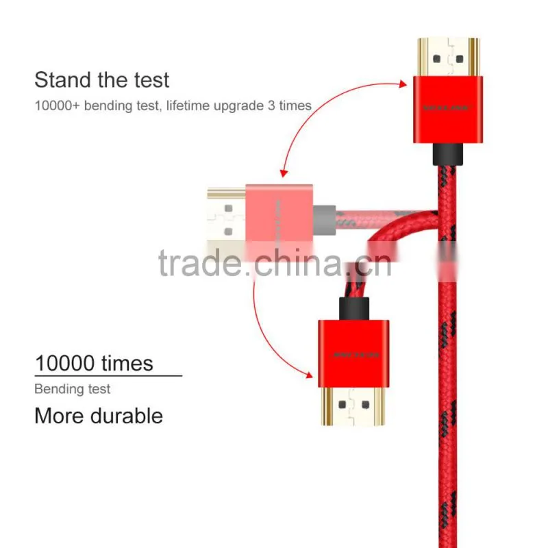 VOXLINK metal head1m/1.8m/3m OEM HDMI 1.4v 19 + 1 to HDMI 1080P 4K cable for TV monitor