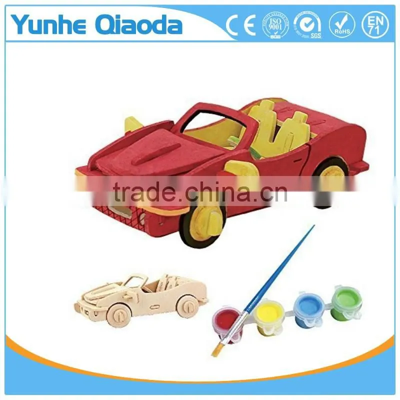 Vehicle Puzzlesoil tank 3D Woodcraft Kit Assemble Paint DIY Toys for Kids Adults the Best Birthday Gift