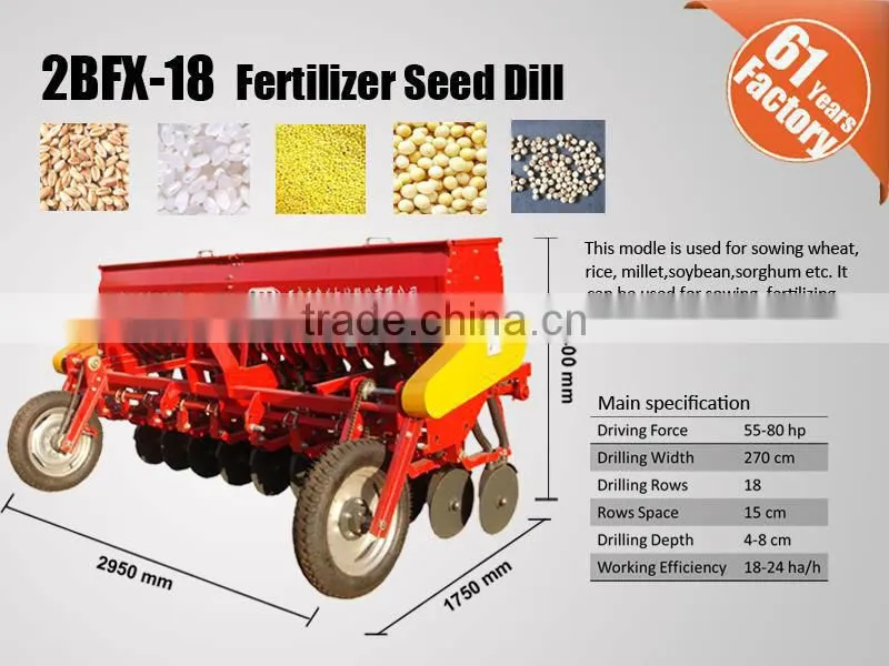4 wheel tractor drill seeder
