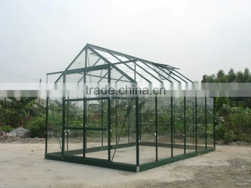 Aluminium spring clips dark green glass greenhouse HX78125G-1