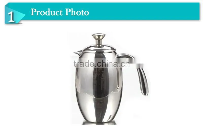 Round shape colorful stainless steel unique coffee press maker(MSUB)