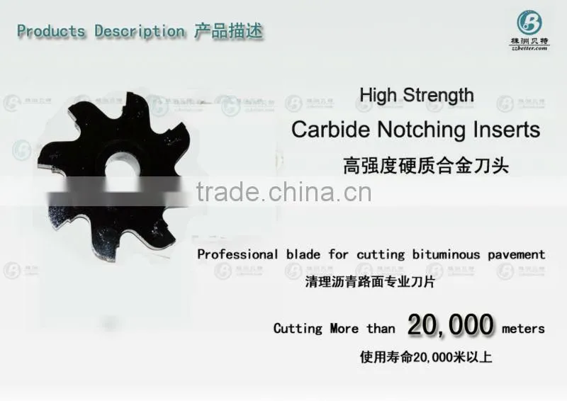high quality carbide notching inserts for concrete pavement
