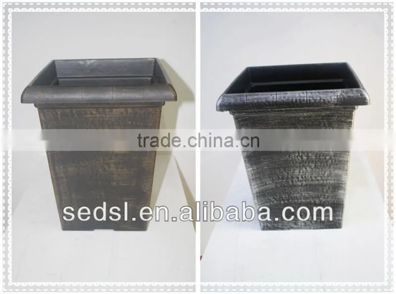 retro flower pot,painted plant pot,plastic square flower pot