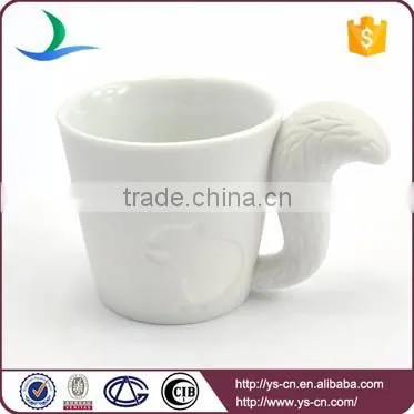 Best selling products white animals embossed kids ceramic mugs