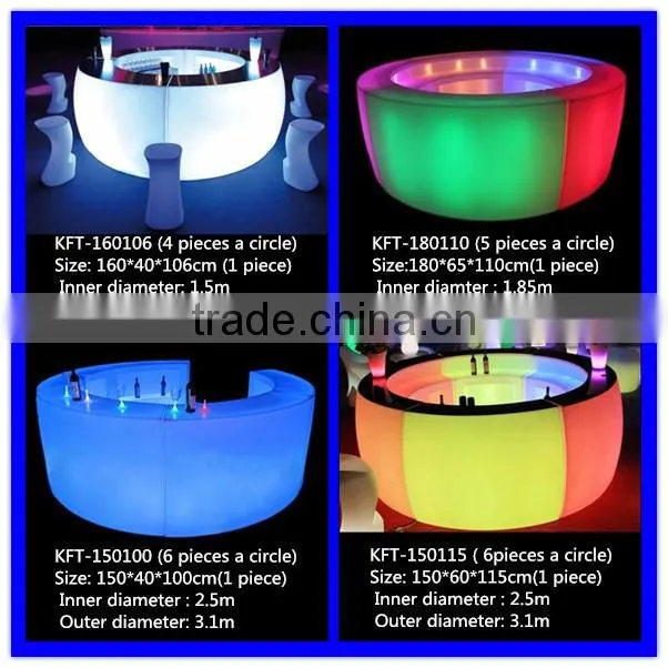 Illuminated led portable bar, mobile bar counter, glowing bar counter tables