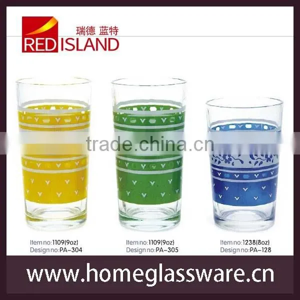 OEM Printed Round Drinking Glass Cup/Juice Glassware From Factory