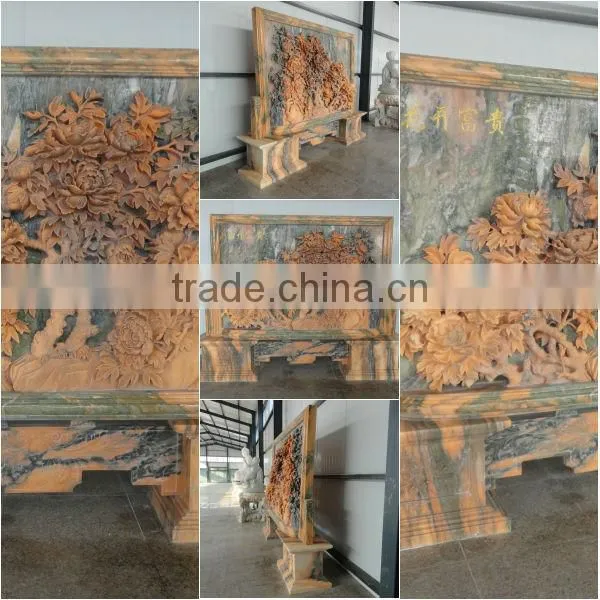 Luxury Marble Flower Relief Carving