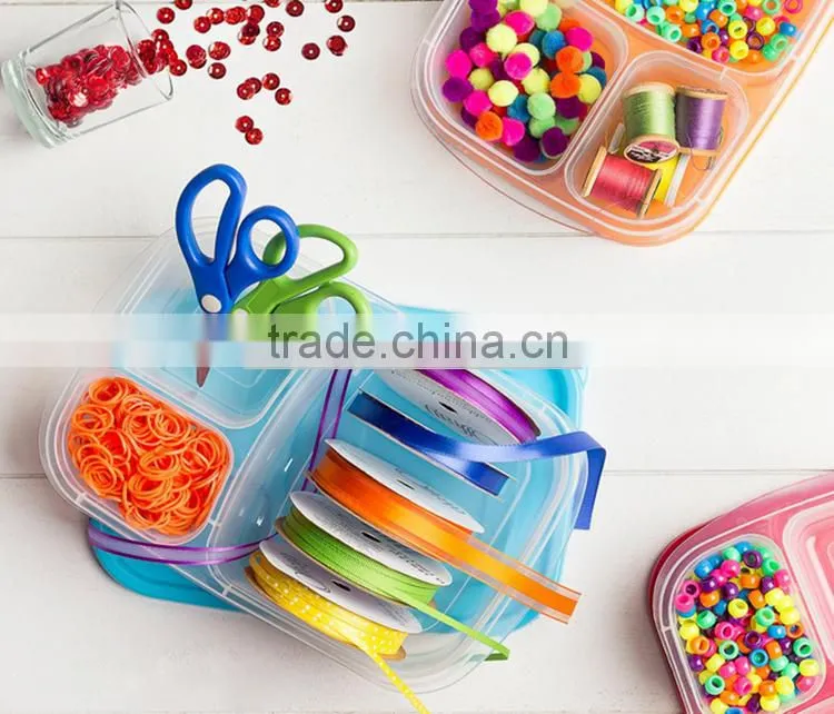 New products 3 compartment plastic bento food lunch box