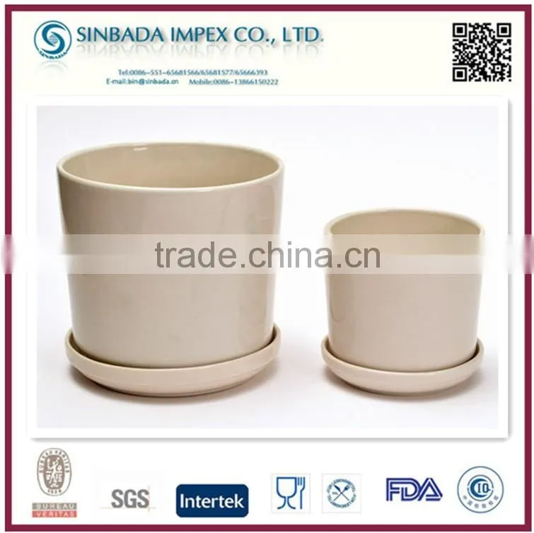 bright colored stoneware pot decorative garden edging