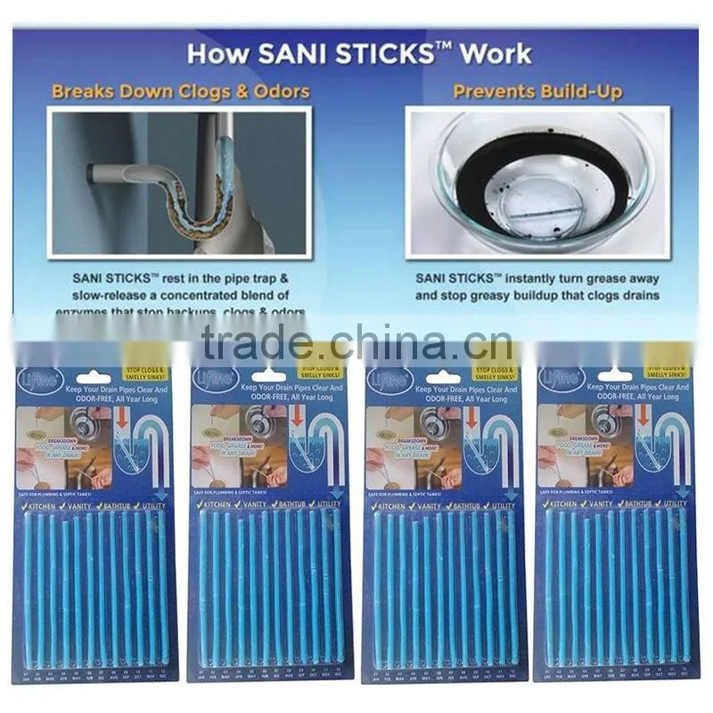 Sani Sticks Kitchen Toilet Bathtub Drain Cleaning Bar