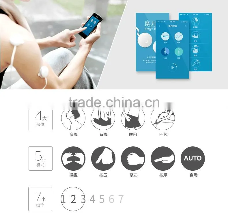 Multifunction Smart Magic Massage Patch Intelligent Mobile APP Control Low-cycling Portable Massage Patch Electric Massager