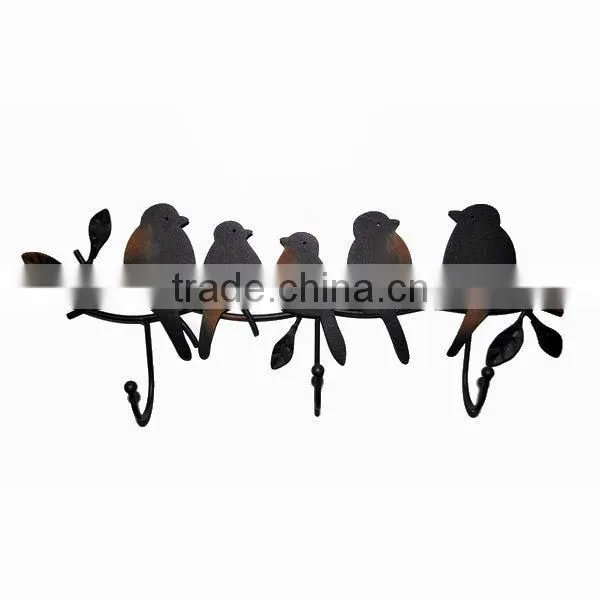 Metal hook with birds