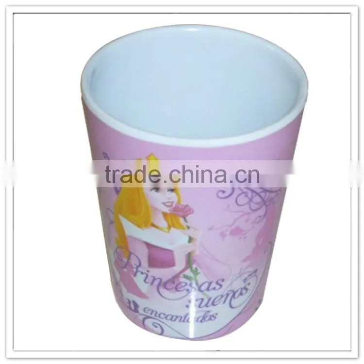 Beautiful pics printed girls melamine reusable drink cup in 200ml