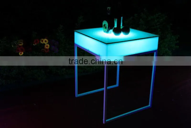 Mult color changing plastic and stainless stell led table