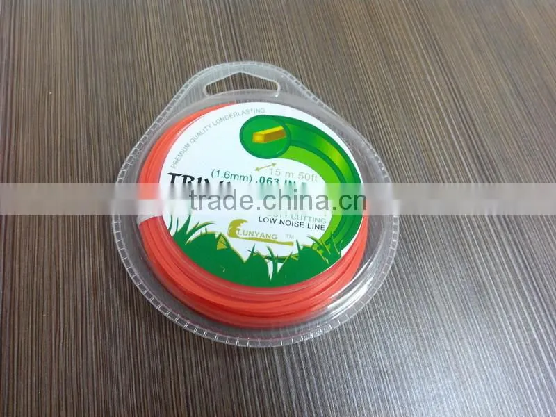 square sharp nylon monofilament trimmer line