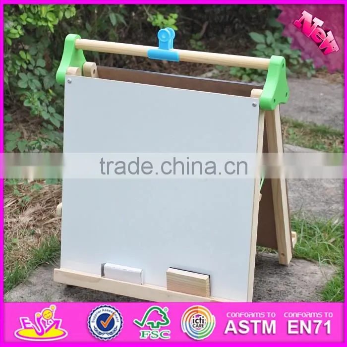 2016 new design double-sided wooden kids chalkboard easel W12B105