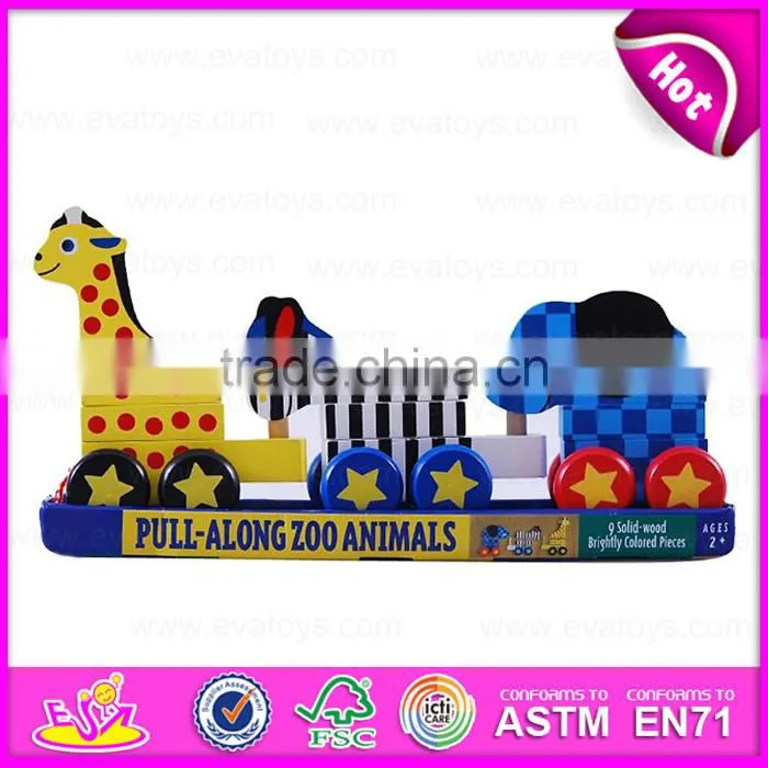 2015 Lovely wooden pull toy for kids,Best seller Children pull line toy,High quality Baby wooden toy pull and push toy W05B084
