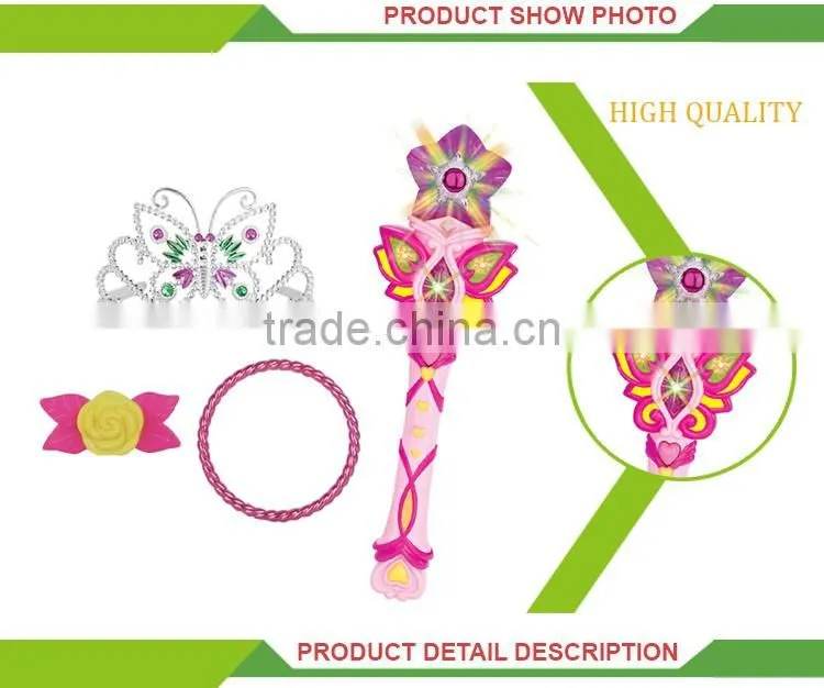 Funny new product pink plastic musical magic wand toy
