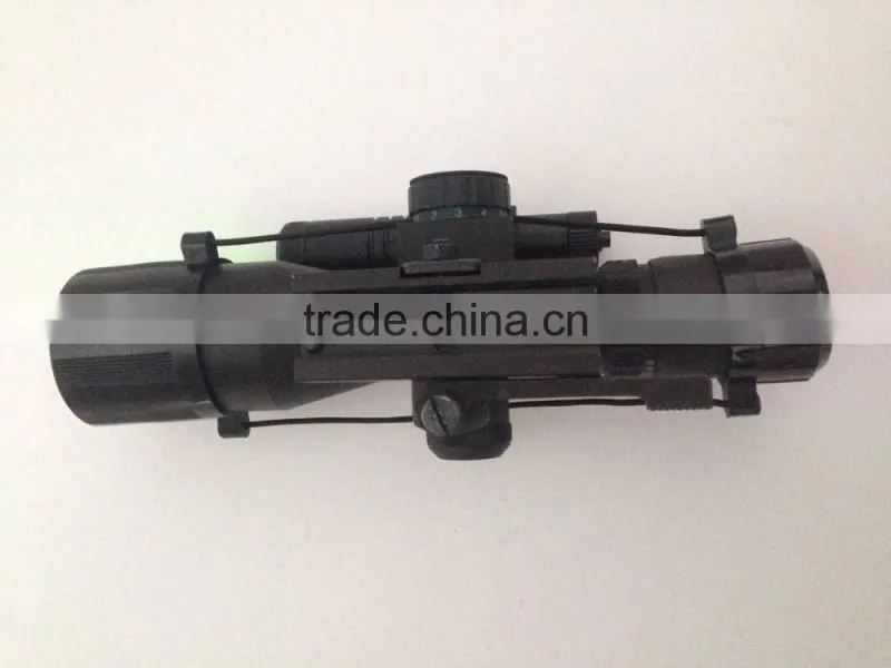 Compact 2.5-10X40 rifle scope red green Mil-Dot Reticle with side attached green laser sight scope with quick release mount