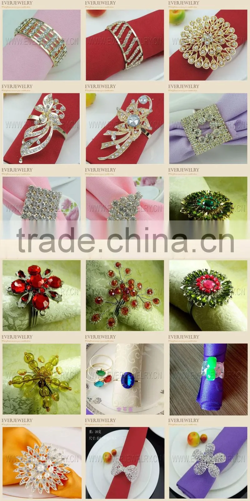big crystal diamond napkin ring