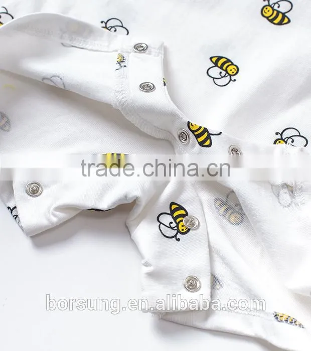 New Arrival Plain Cotton Bee Printed Boy Romper New Born Baby Clothes