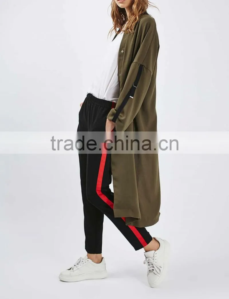 Wholan 2016 new spring polyester women fashion long duster coat and jacket