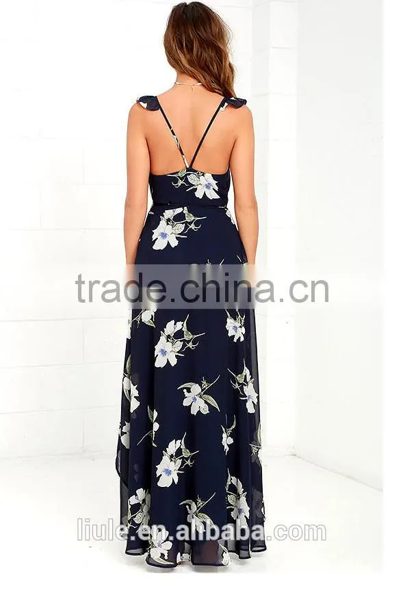 New Design pattern fashion girls party dress high quality floral print 2017clothing