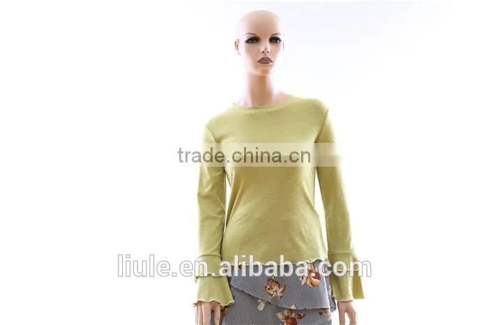 Latest fashion blouse design lady long sleeve comfortable blouse & top