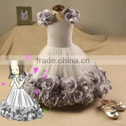 Newest Girl Wedding Dresses With Bubble Flower Girl Evenning Princess Dresses For The Piano Girls Clothing NP-G-GD905-71