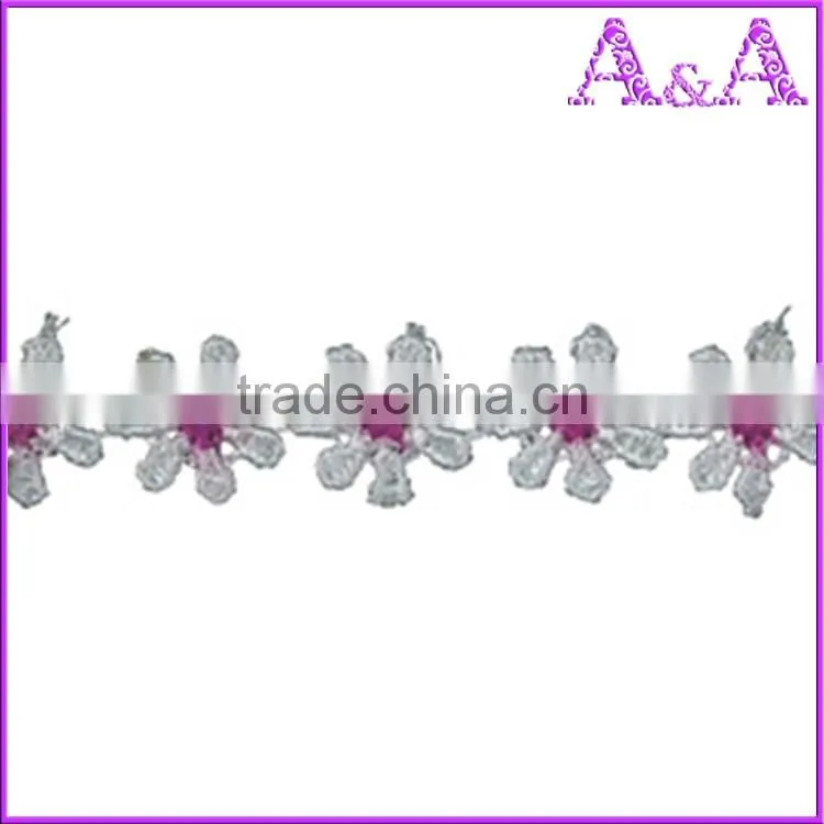 the lastest fashion white color embroidered flower chemical lace