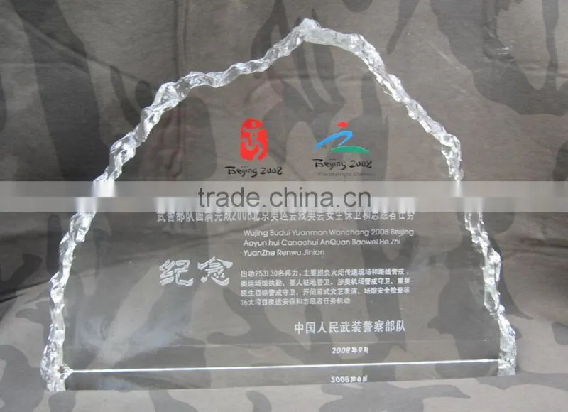 Wholesale good k9 crystal iceberg awards, crystal iceberg trophy for souvenir gift JKC-0138