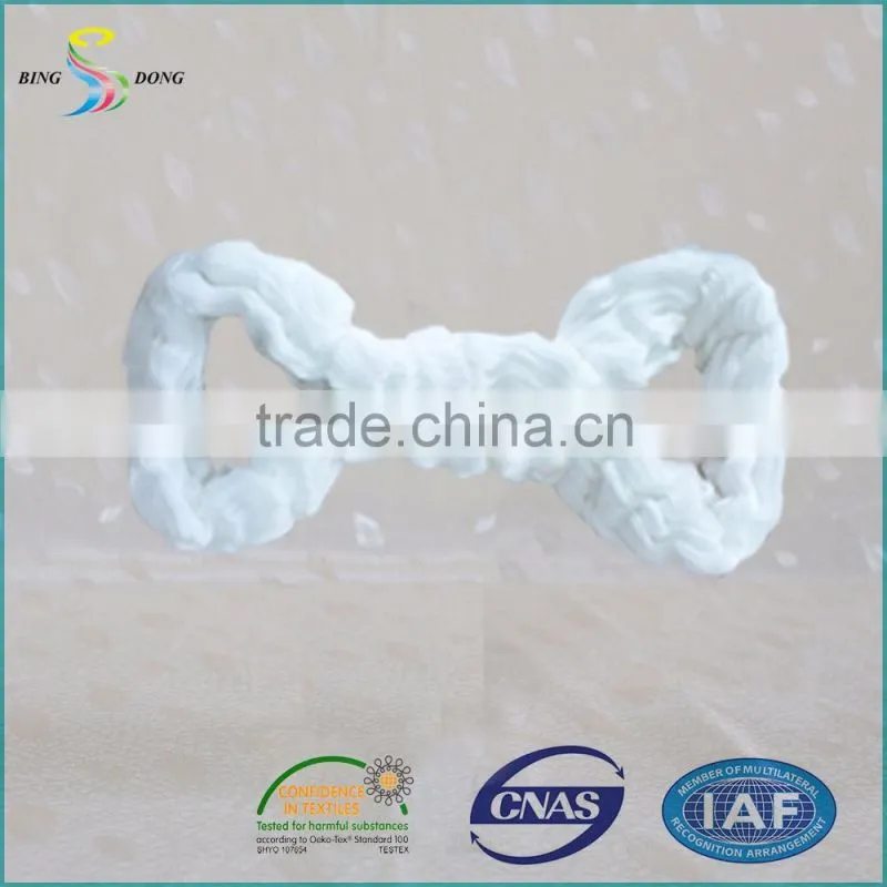 20s/2 bright raw white 100% polyester spun yarn in hanks