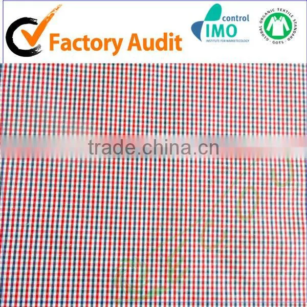 supply 100% polyester yarn dye Plaid shirt fabric