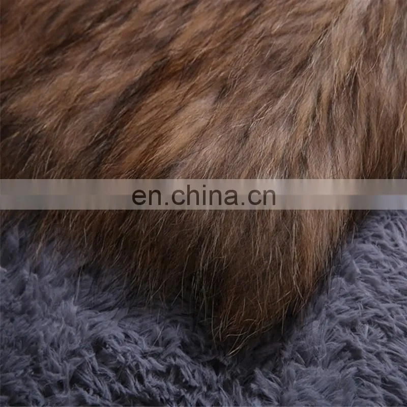 Natural color weaven knitting raccoon fur overcoat wholesale China