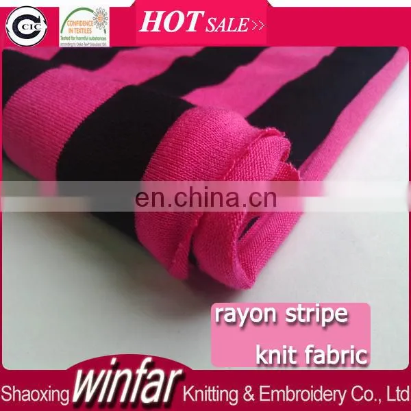 Winfar Textile Printed 30s Viscose (Vortex) Yarn Dyed Rayon Spandex Jersey Knitting Fabric
