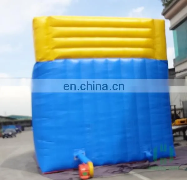 HI blue and yellow pvc inflatable ramp for zorb balls