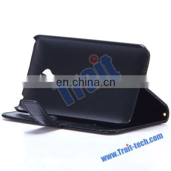 Crystal Grain Pattern Wallet Style Magnetic Flip Stand PC+PU Leather Case for Meizu MX4
