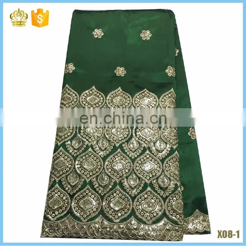 2016 Good Price African George Lace Fabric Top Quality With Sequins for dress F16022517