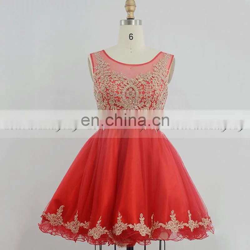 New Arrival Applique Beaded Gray Tulle Short Puffy Party Dresses SD365