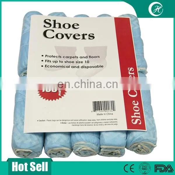 handmade PP nonwoven shoe cover with double elastics