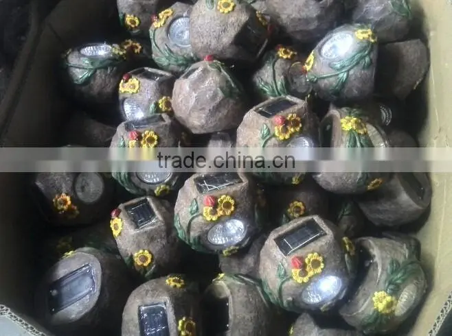 Solar power rechargable stone LED light