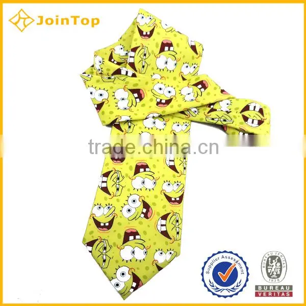 2016 Newly Design Cute Funny Printing Cartoon Child microfibre Necktie