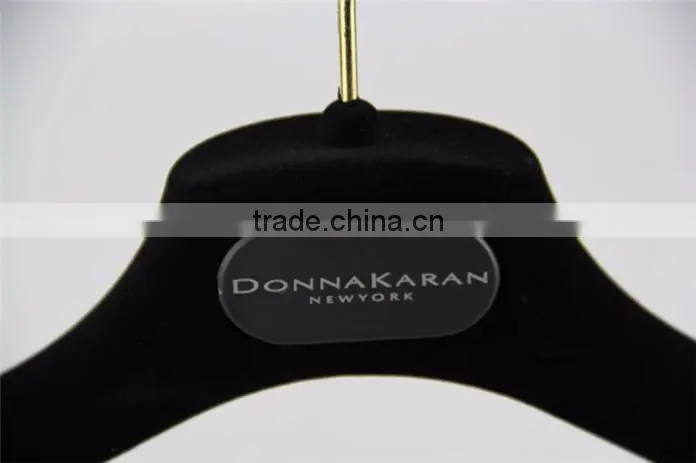CY-631 custom flocking plastic hanger velvet plastic hangers for wide shoulder