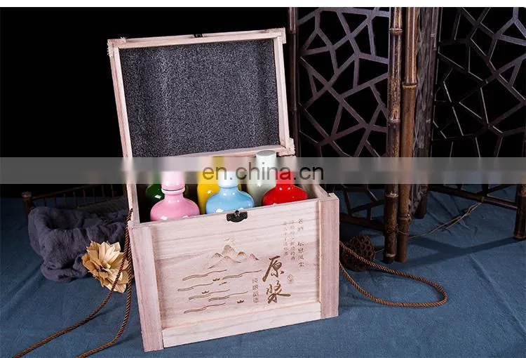 Jingdezhen Weian 500ml Six Colors Raw Stock Bottle Ceramic Wine Bottles