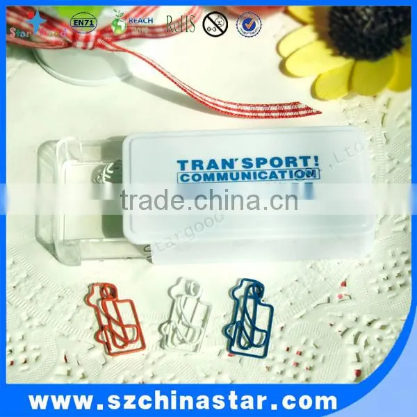 Professional factory manufacturer shape paper clip orange color