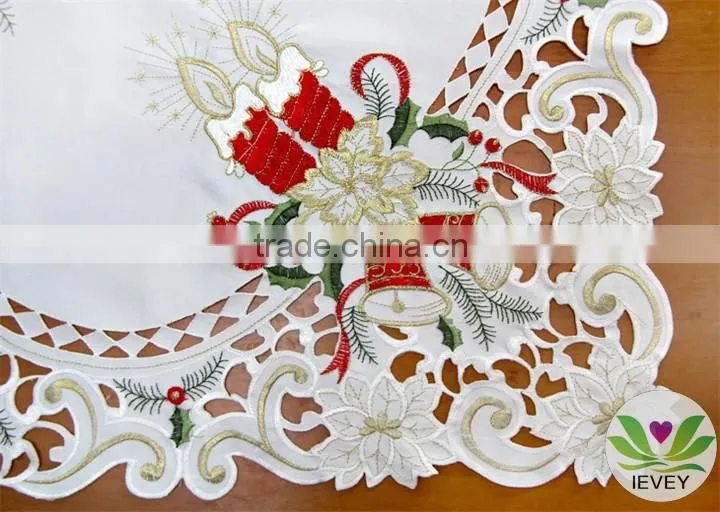 Christmas home textile tablecloth hand embroidery designs tablecloth lmzc1001(3)