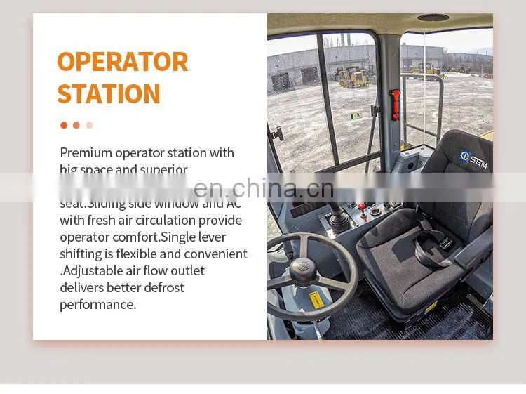 Efficient 5 Ton SEM 655D Front Loader Wheel loader with wood Grapple Log Grabber sugar cane grabber