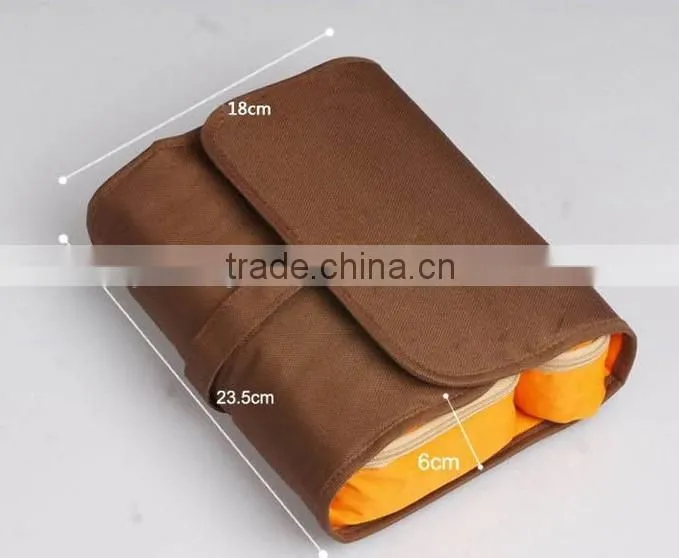 Mini folding multifunctional travel dence polyester Oxford snap cosmetic bag