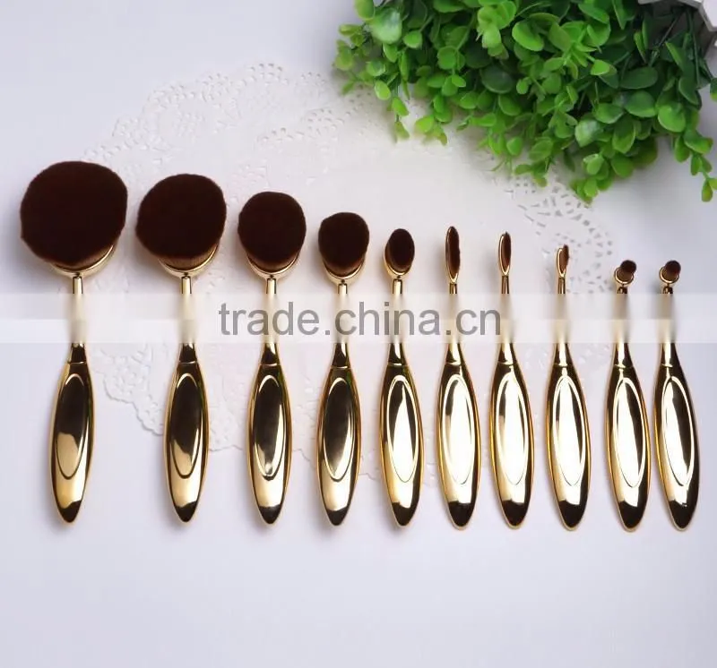 High quality facial synthetic hair powder foundation brush oval makeup brush set