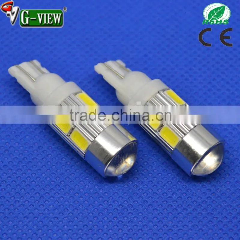W5W 194 T10 6 pcs led 5630 SMD canbus auto led light with lens projector